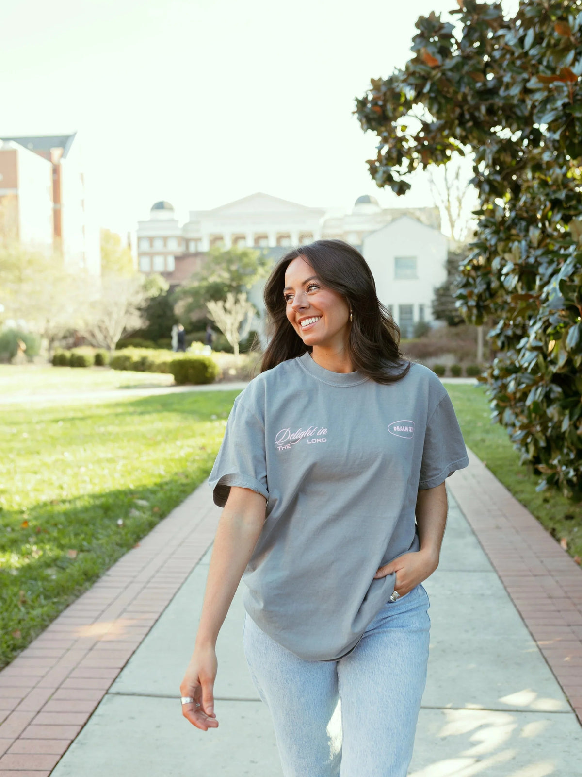 Delight Gray Initials Tee